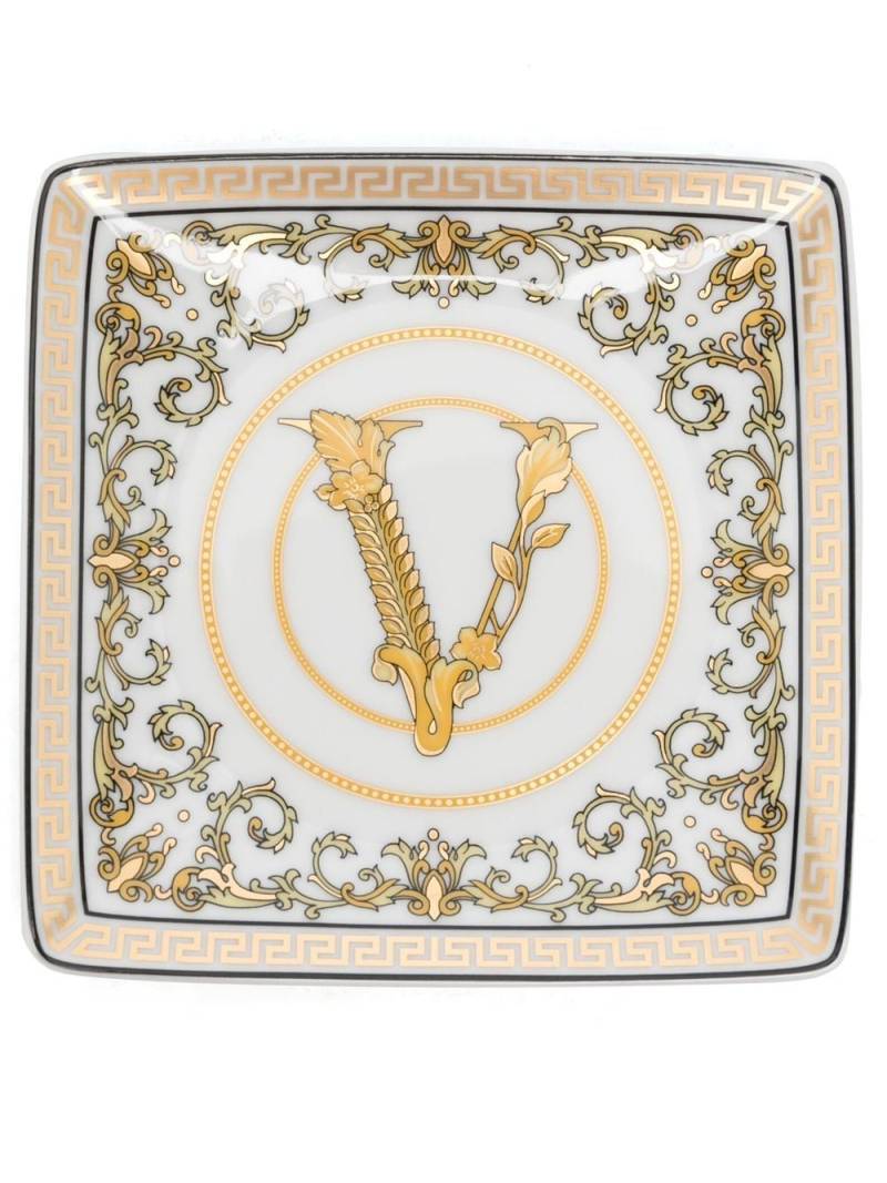 Versace logo engraved tray - White von Versace