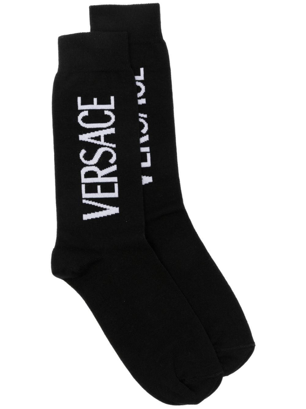 Versace logo-intarsia socks - Black von Versace