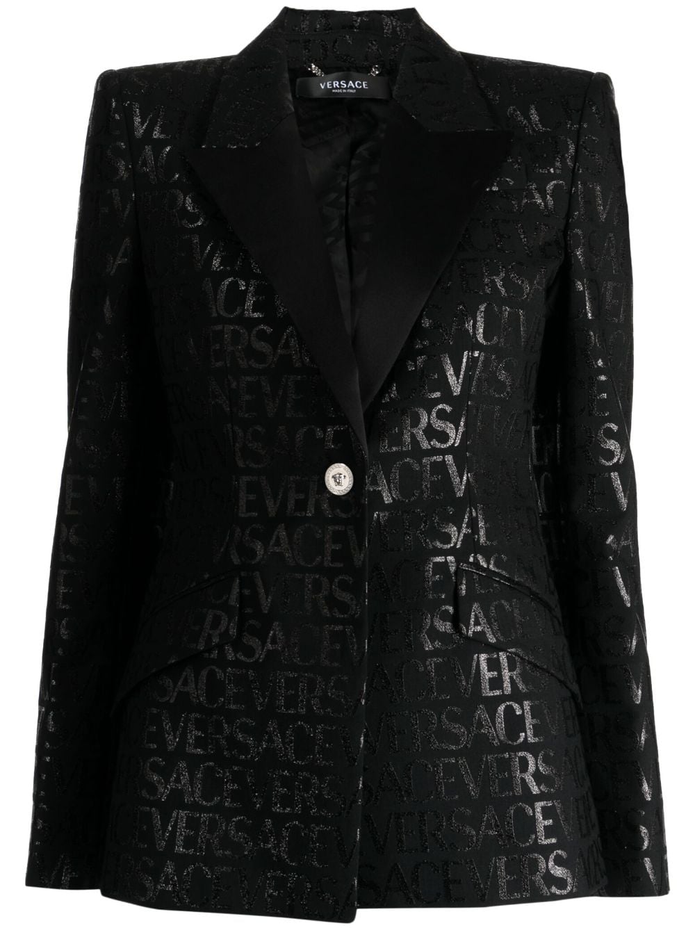 Versace Versace Allover single-breasted blazer - Black von Versace