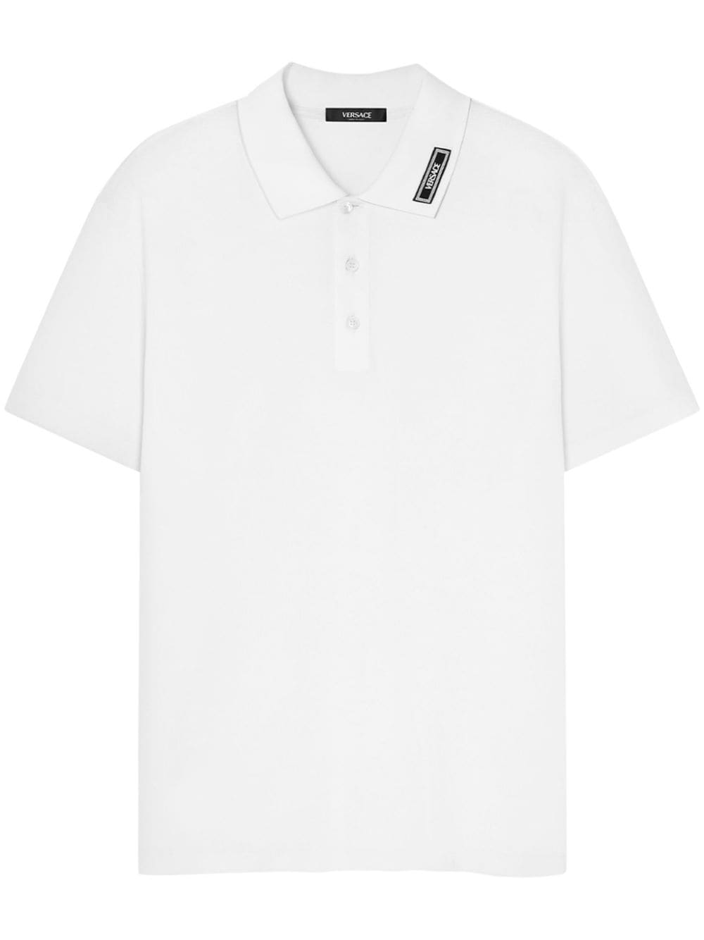 Versace logo patch polo shirt - White von Versace