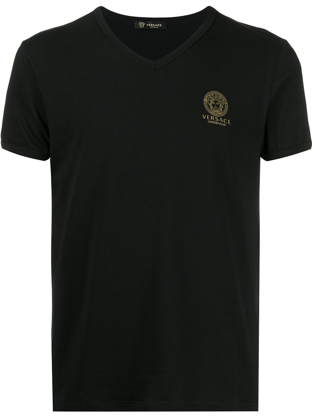 Versace Medusa-print V-neck T-shirt - Black von Versace