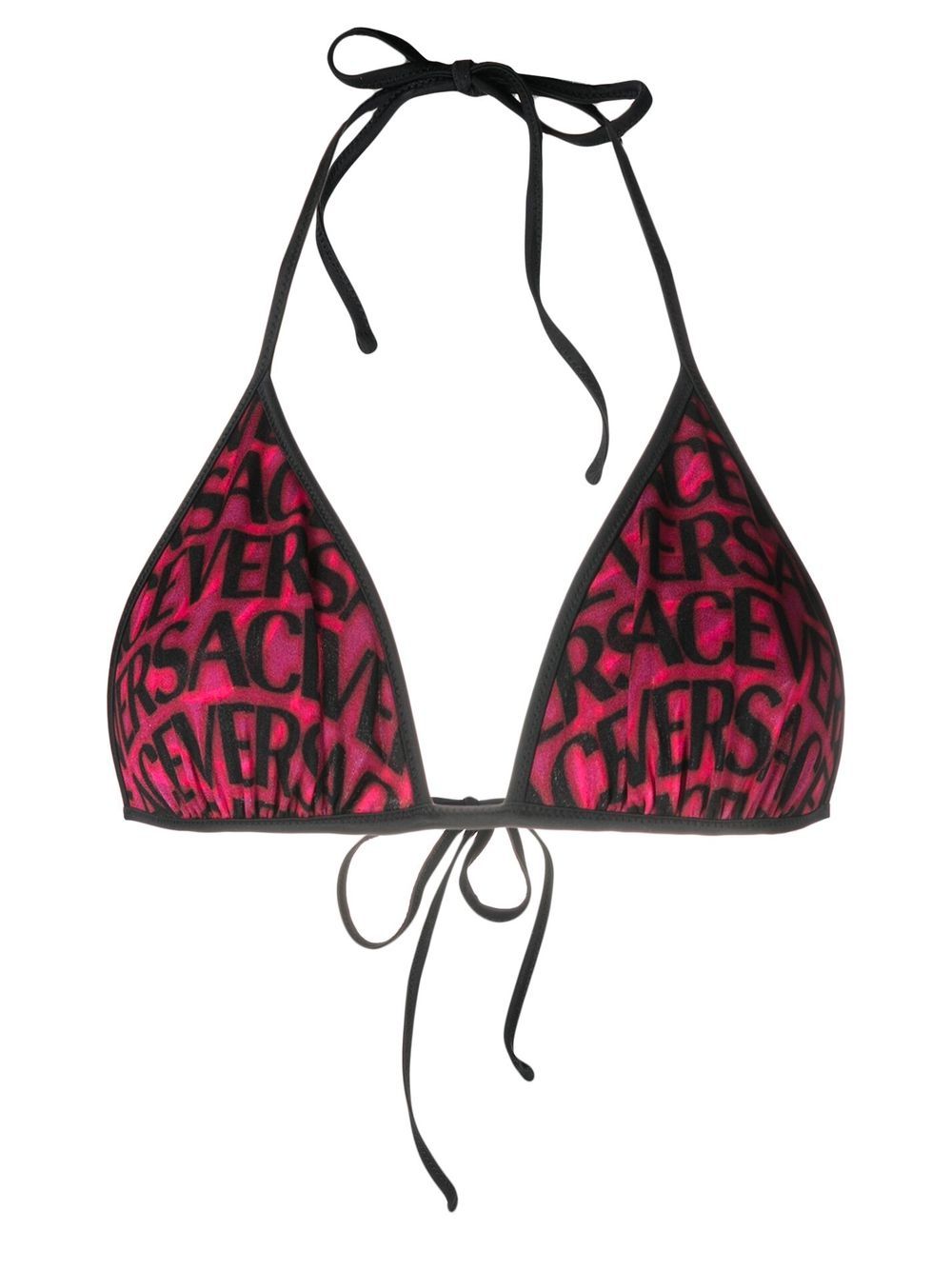 Versace logo-print bikini top - Black von Versace