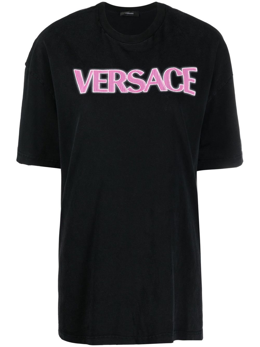 Versace logo-print cotton T-shirt - Black von Versace