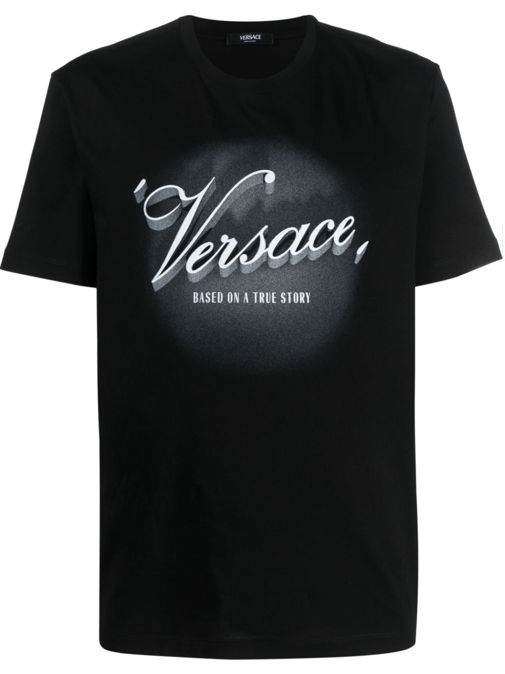 Versace Film Titles-print cotton T-shirt - Black von Versace