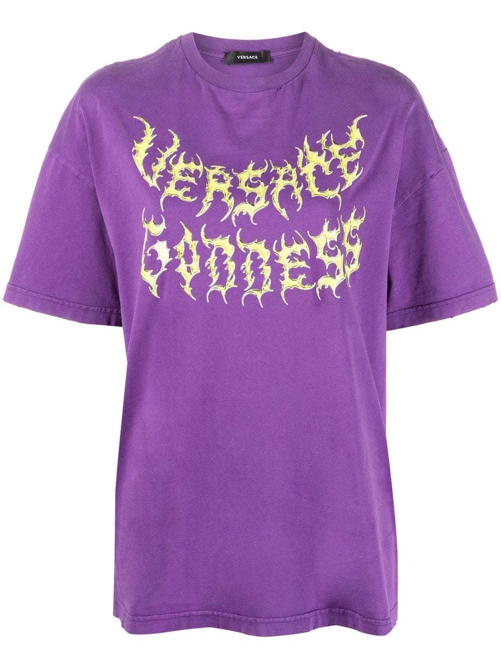 Versace logo-print cotton T-shirt - Purple von Versace