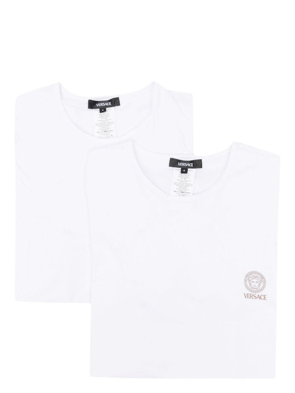 Versace logo-print cotton T-shirts (pack of two) - White von Versace