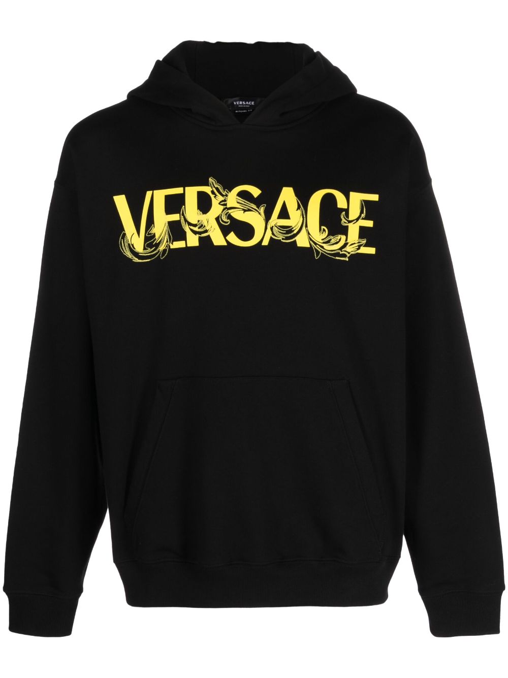 Versace logo-print cotton hoodie - Black von Versace