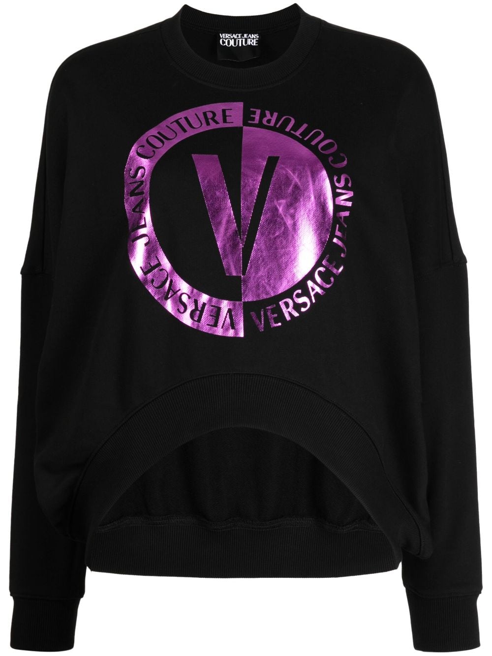 Versace Jeans Couture logo-print cotton sweatshirt - Black von Versace Jeans Couture