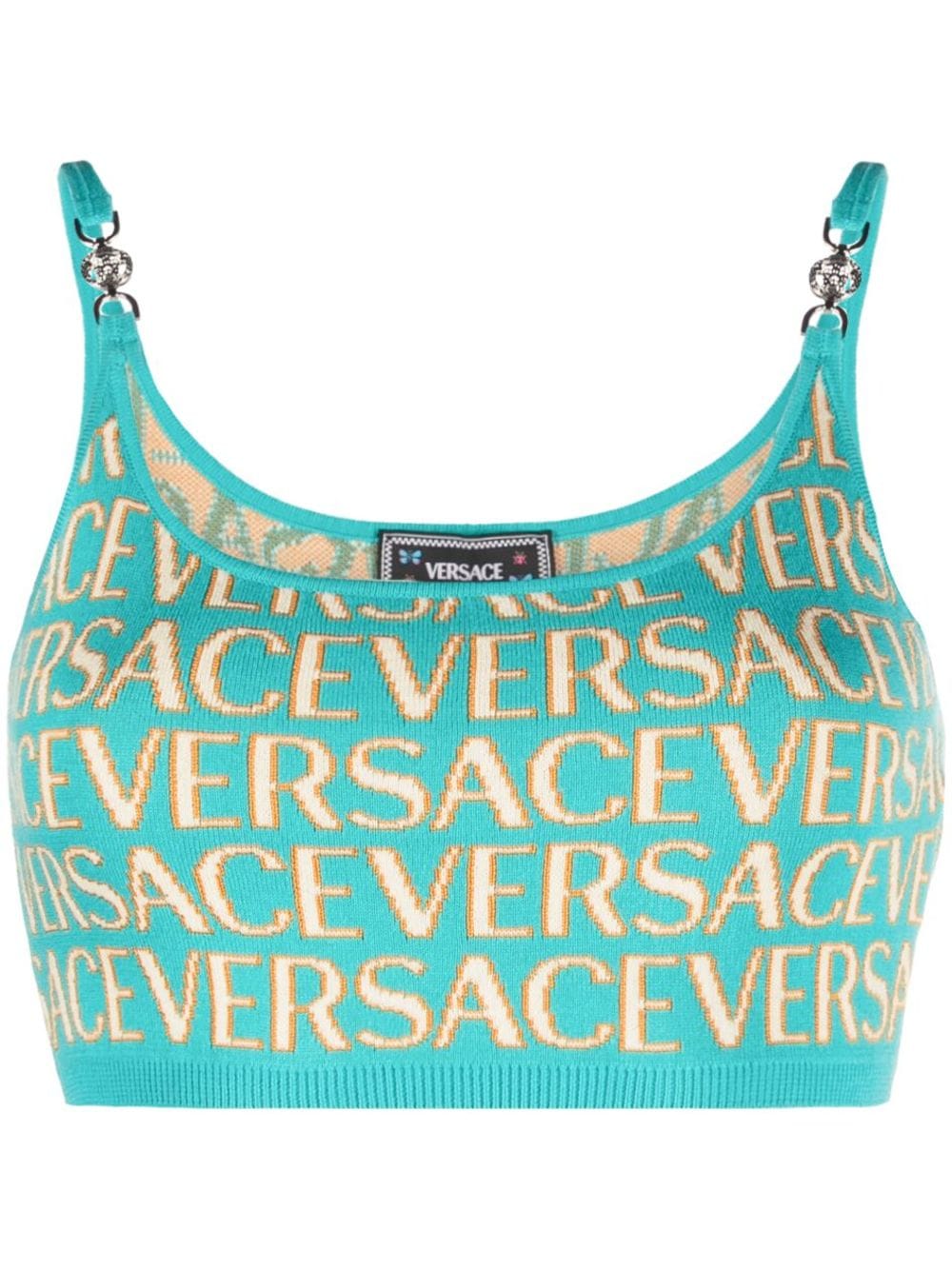 Versace Versace Allover crop top - Blue von Versace