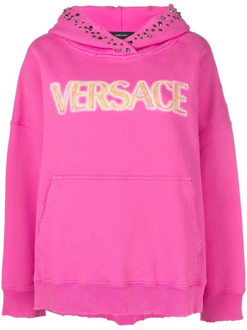 Versace logo-print detail hoodie - Pink von Versace