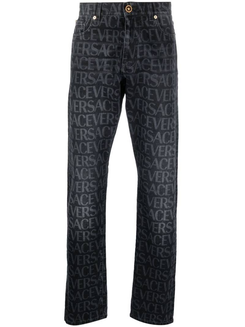 Versace Versace Allover straight-leg jeans - Black von Versace