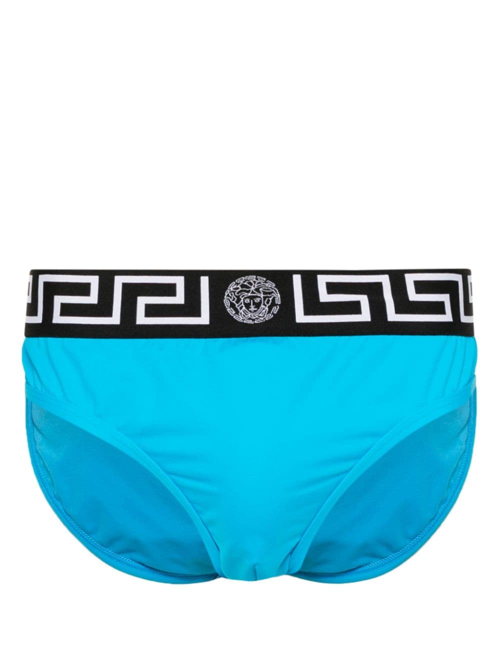 Versace logo-print strap swim trunks - Blue von Versace