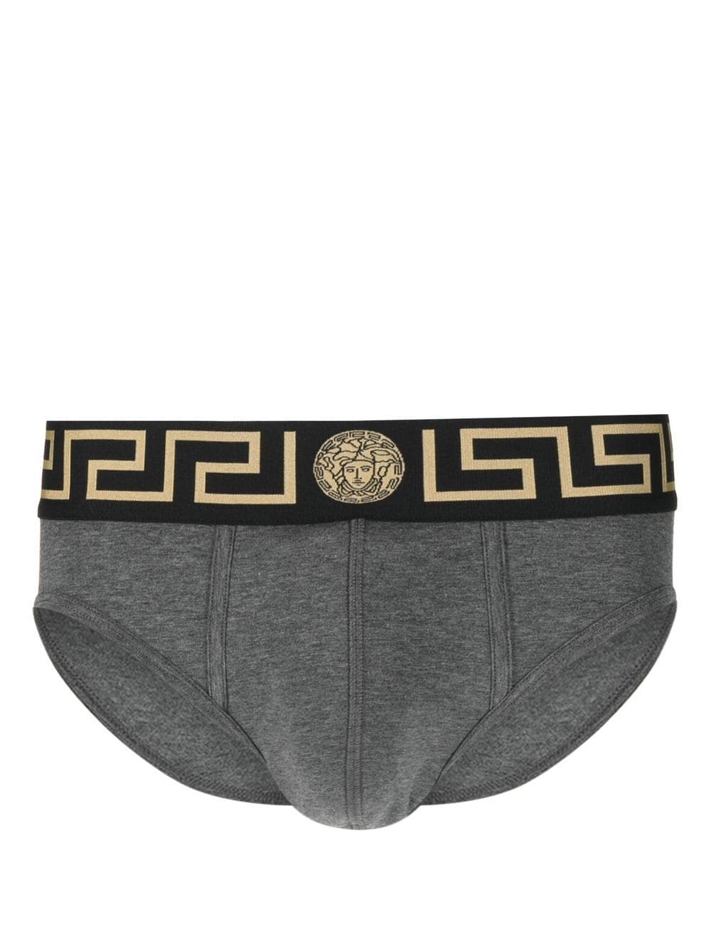 Versace logo-waist cotton briefs - Grey von Versace