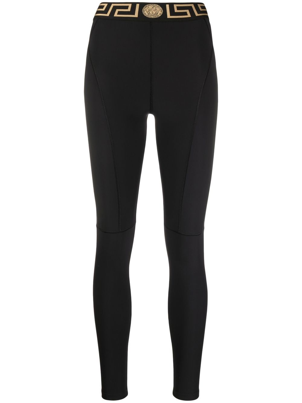 Versace logo-waistband leggings - Black von Versace