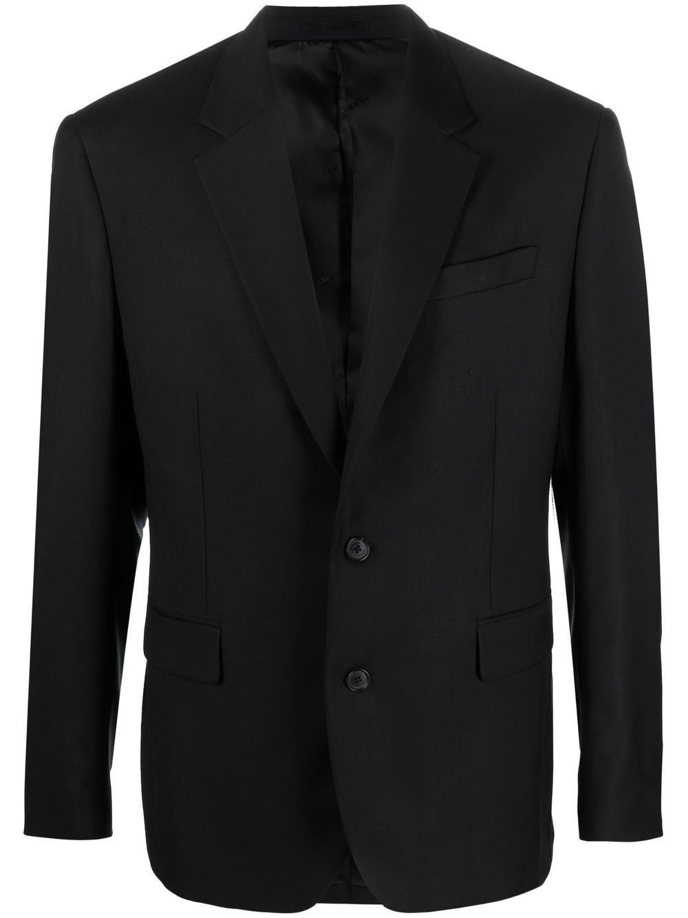 Versace logo wool blazer - Black von Versace