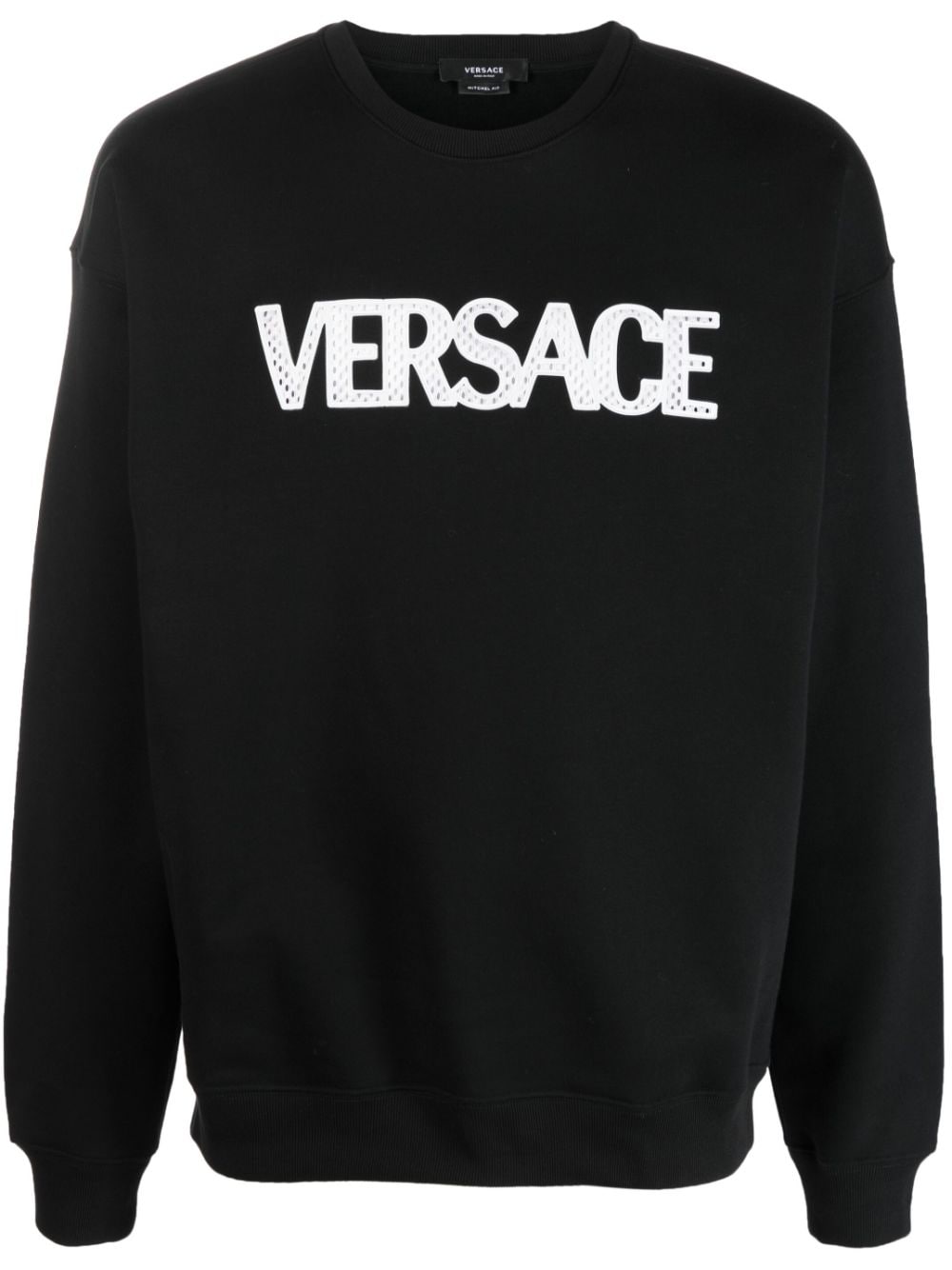 Versace mesh logo appliqué sweatshirt - Black von Versace