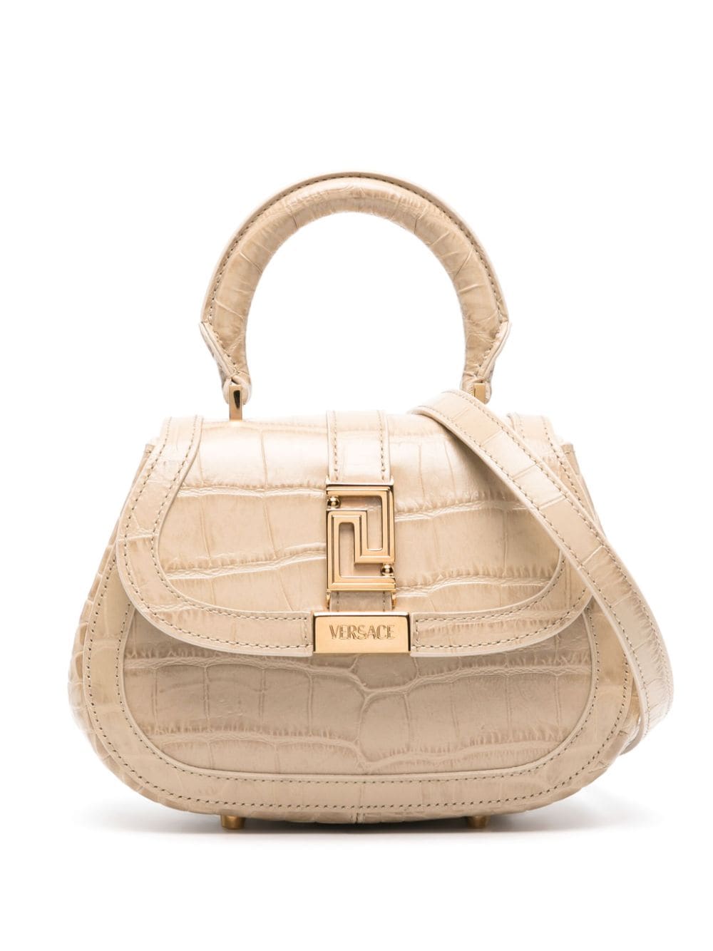 Versace Greca Goddess embossed mini bag - Neutrals von Versace