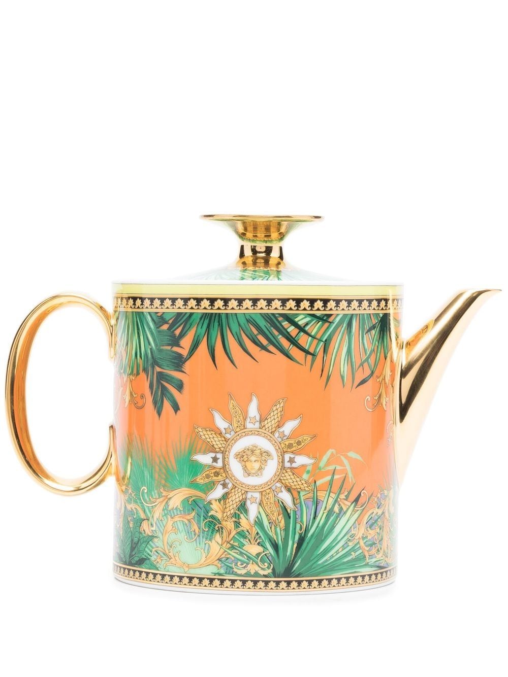 Versace mix-print ceramic teapot - Green von Versace