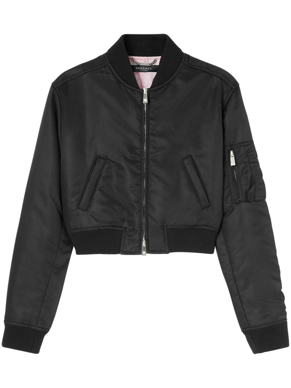 Versace padded cropped bomber jacket - Black von Versace