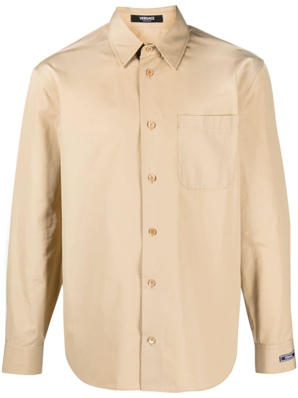 Versace poplin-texture cotton shirt - Neutrals von Versace