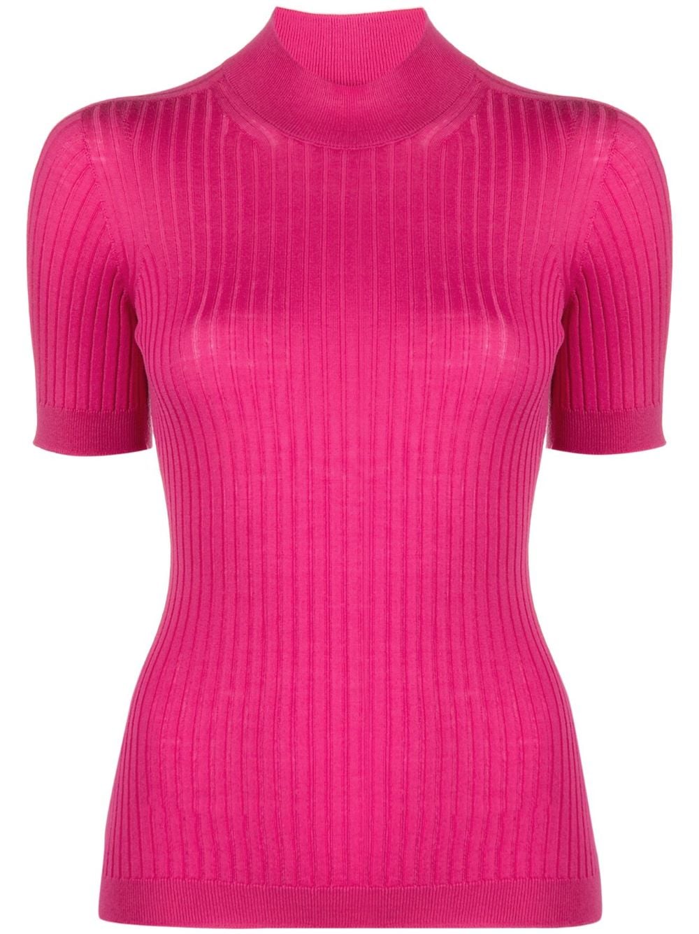 Versace ribbed-knit short-sleeve top - Pink von Versace