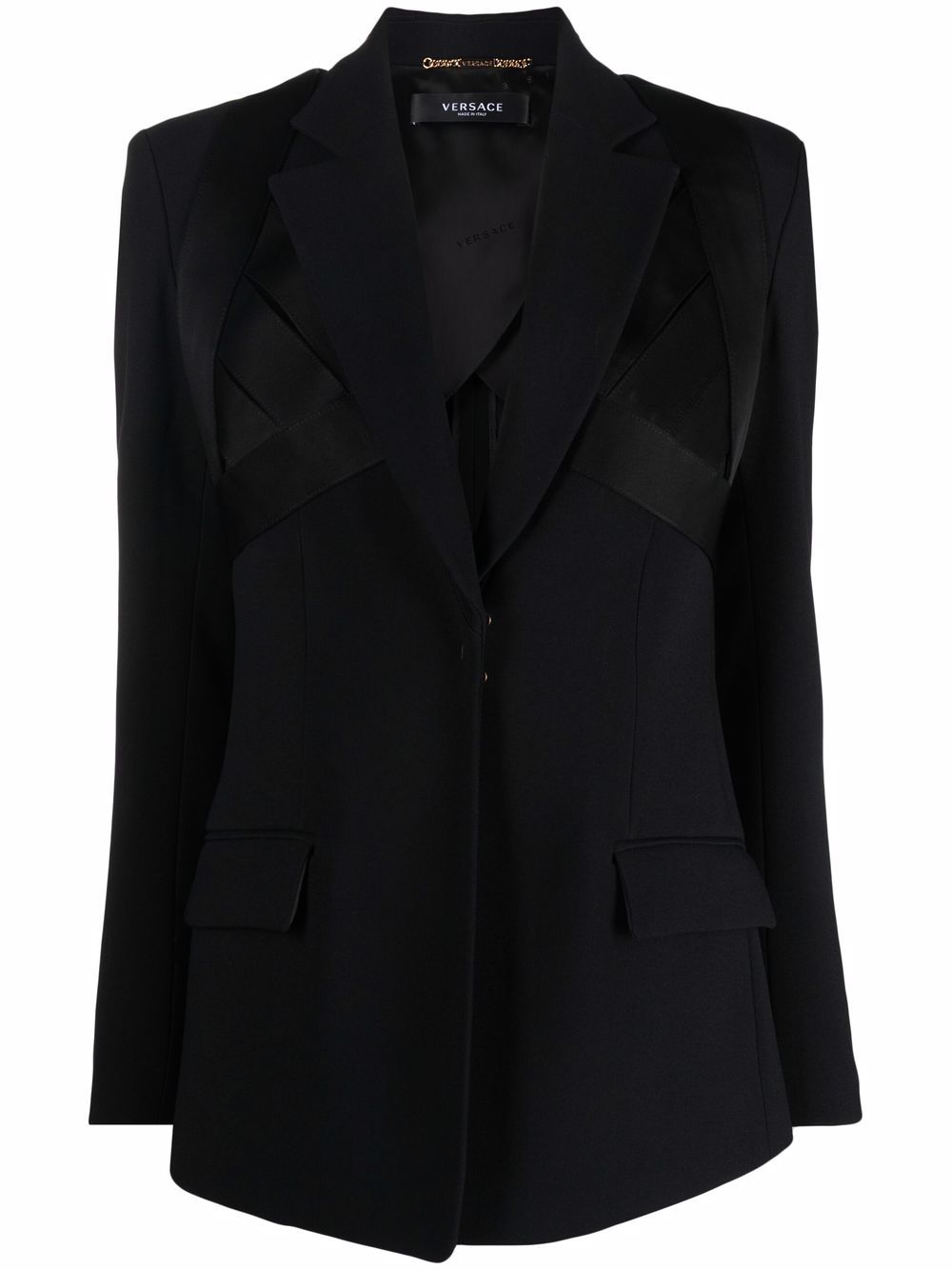 Versace satin tailored blazer - Black von Versace