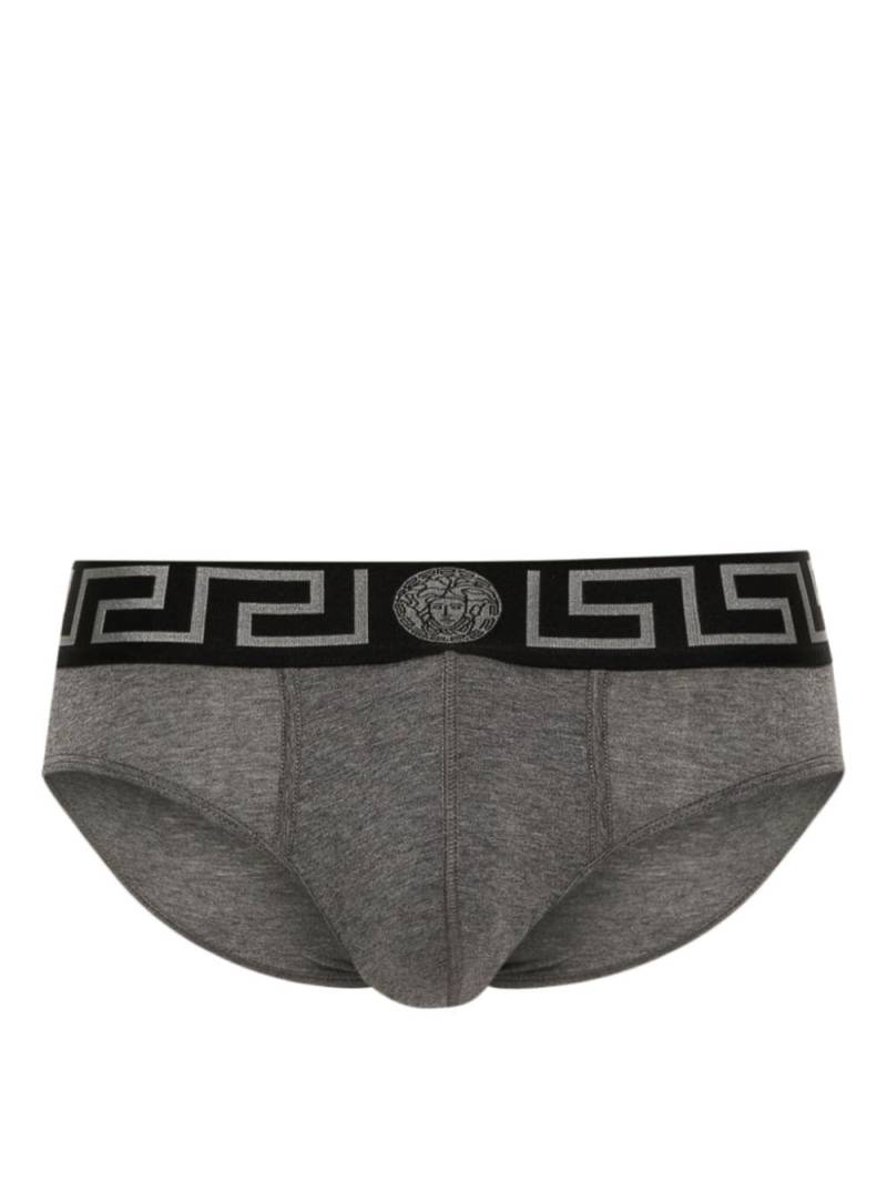 Versace signature Greca waist briefs - Grey von Versace