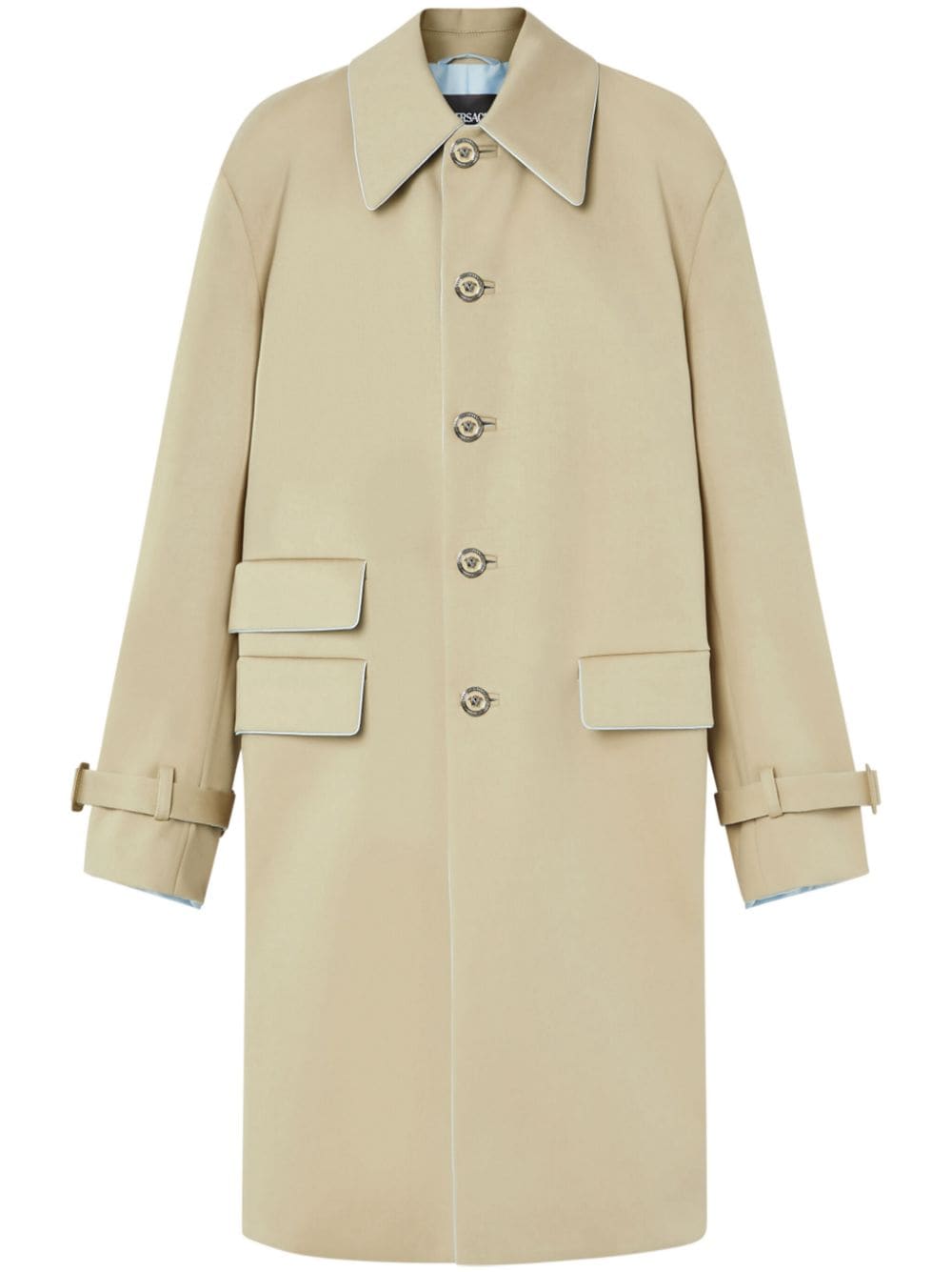 Versace single-breasted cotton coat - Neutrals von Versace