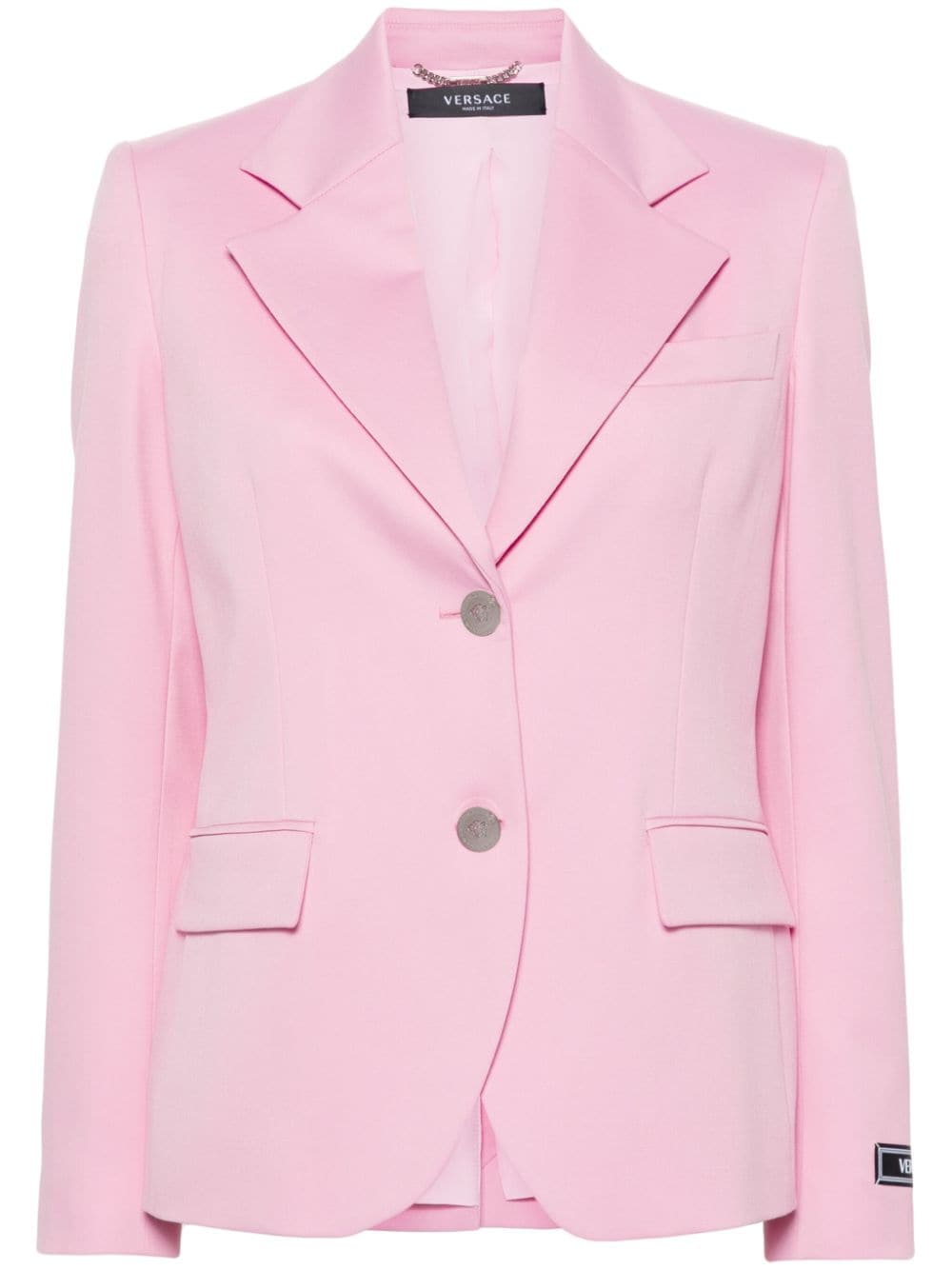 Versace single-breasted virgin wool blazer - Pink von Versace