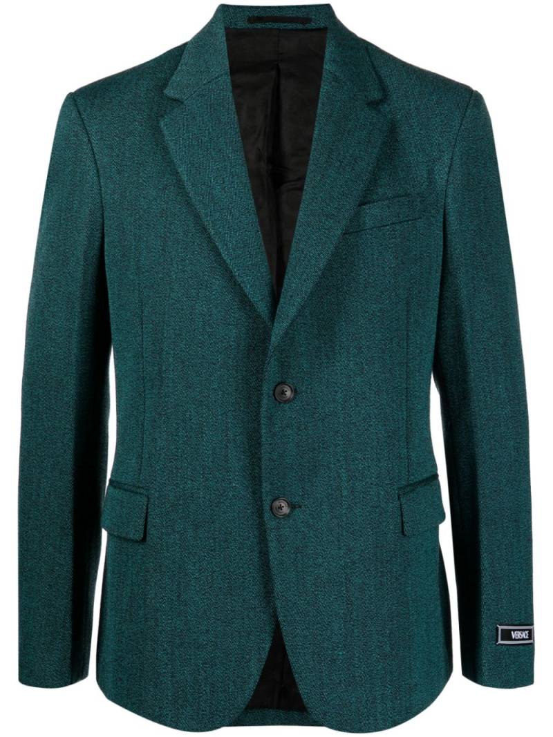 Versace single-breasted wool blazer - Blue von Versace