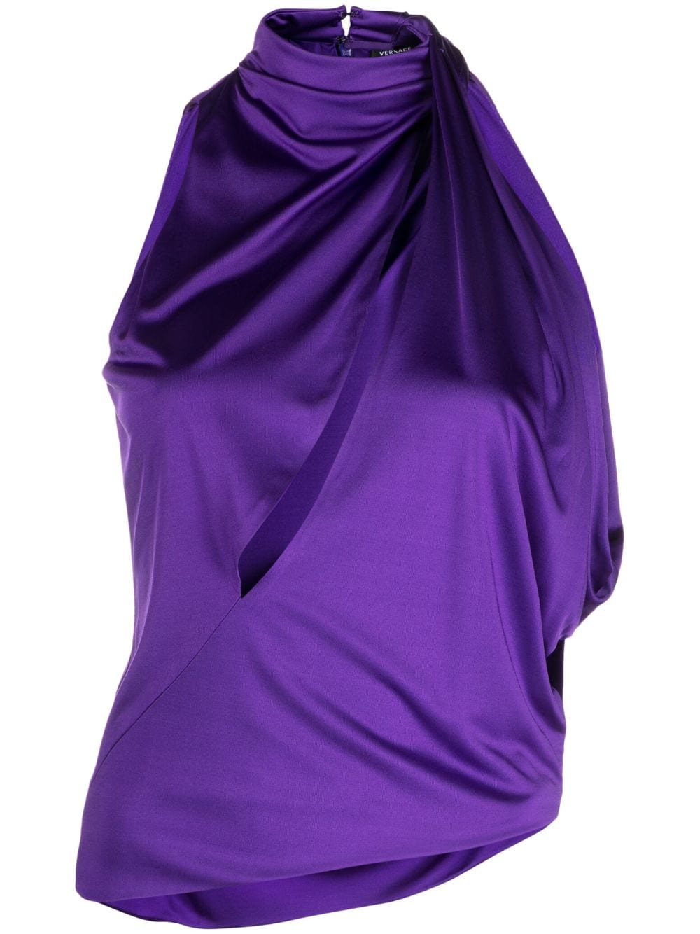 Versace slash-detail halterneck top - Purple von Versace