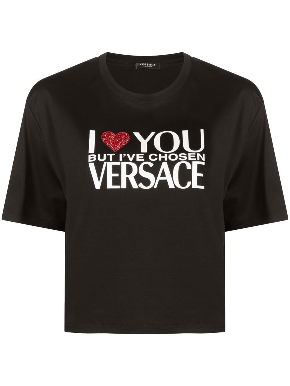 Versace slogan-print T-shirt - Black von Versace