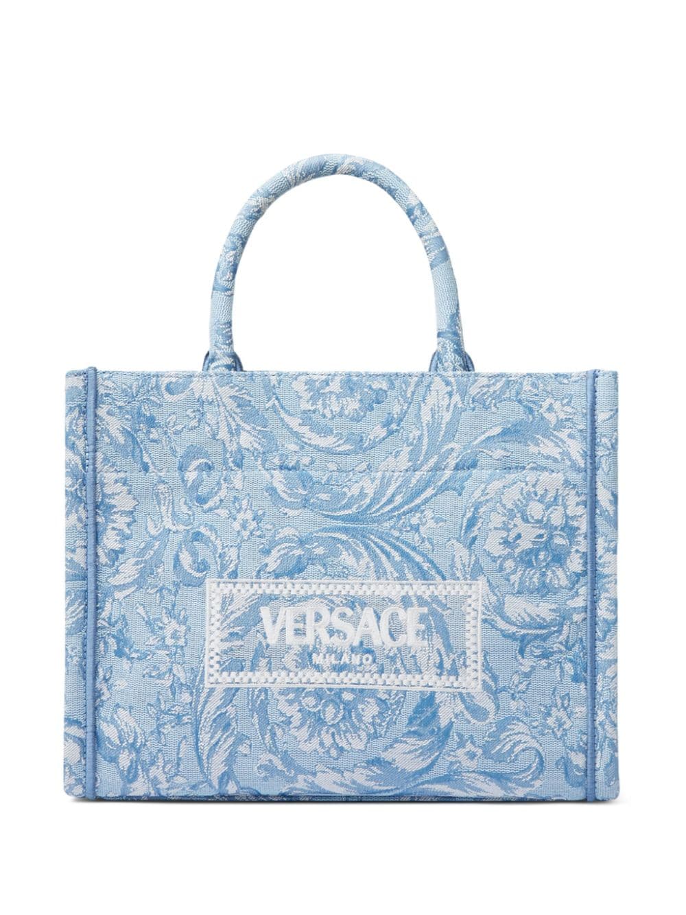 Versace small Athena Barocco-pattern tote bag - Blue von Versace