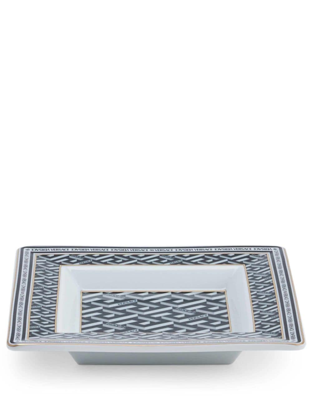 Versace small La Greca porcelain dish - Brown von Versace