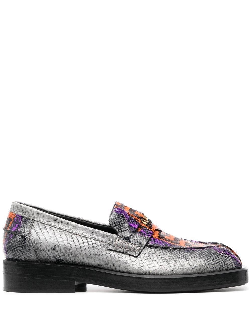 Versace snakeskin leather loafers - Grey von Versace