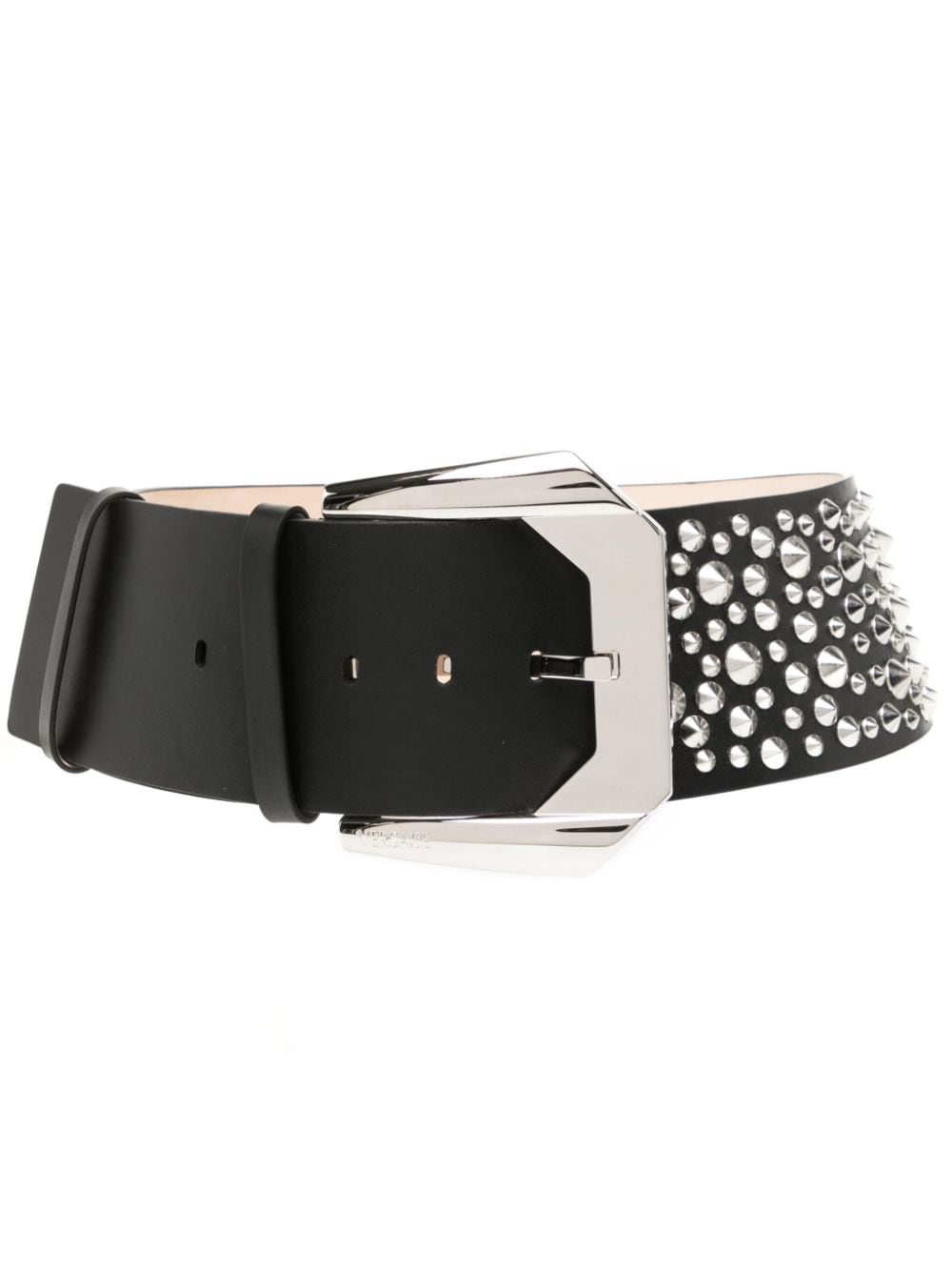 Versace stud-embellished leather belt - Black von Versace