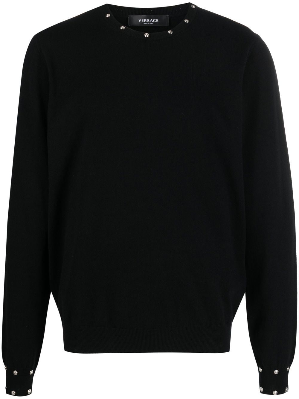 Versace studded crew-neck jumper - Black von Versace