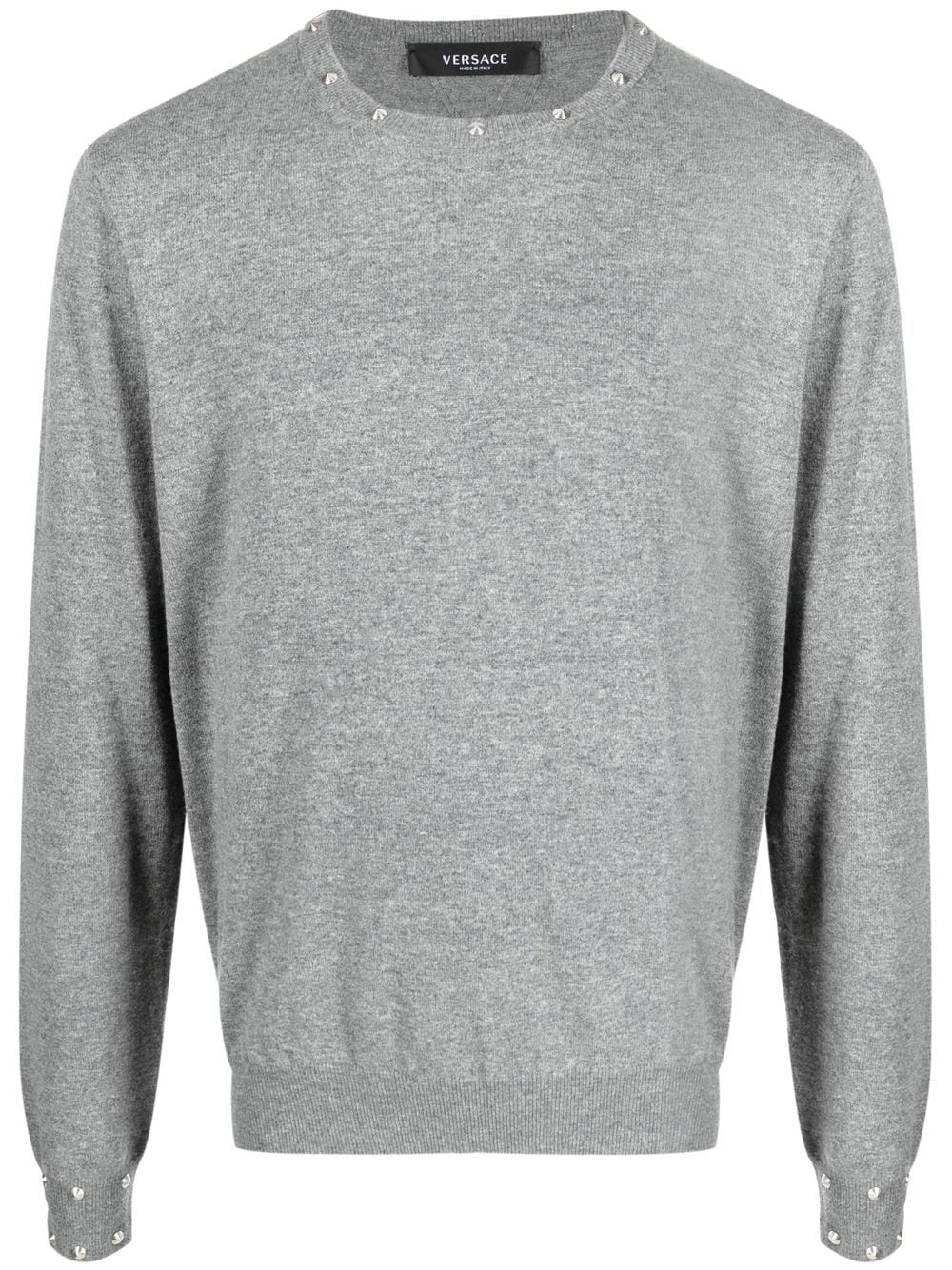 Versace studded crew-neck jumper - Grey von Versace