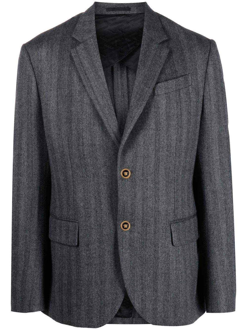 Versace herringbone cashmere blazer - Grey von Versace