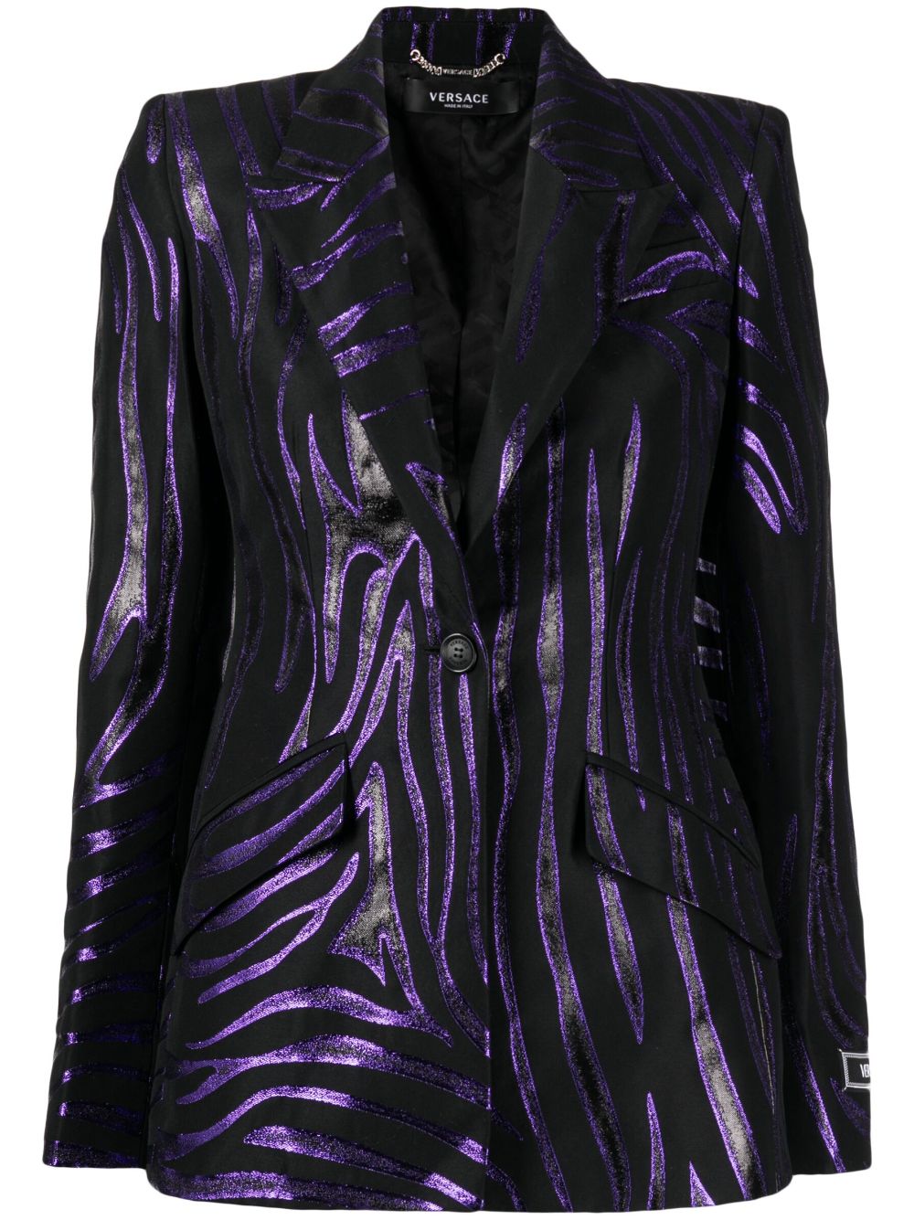 Versace tiger-jacquard blazer - Black von Versace