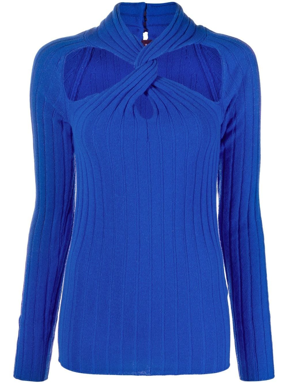 Versace twisted ribbed-knit jumper - Blue von Versace