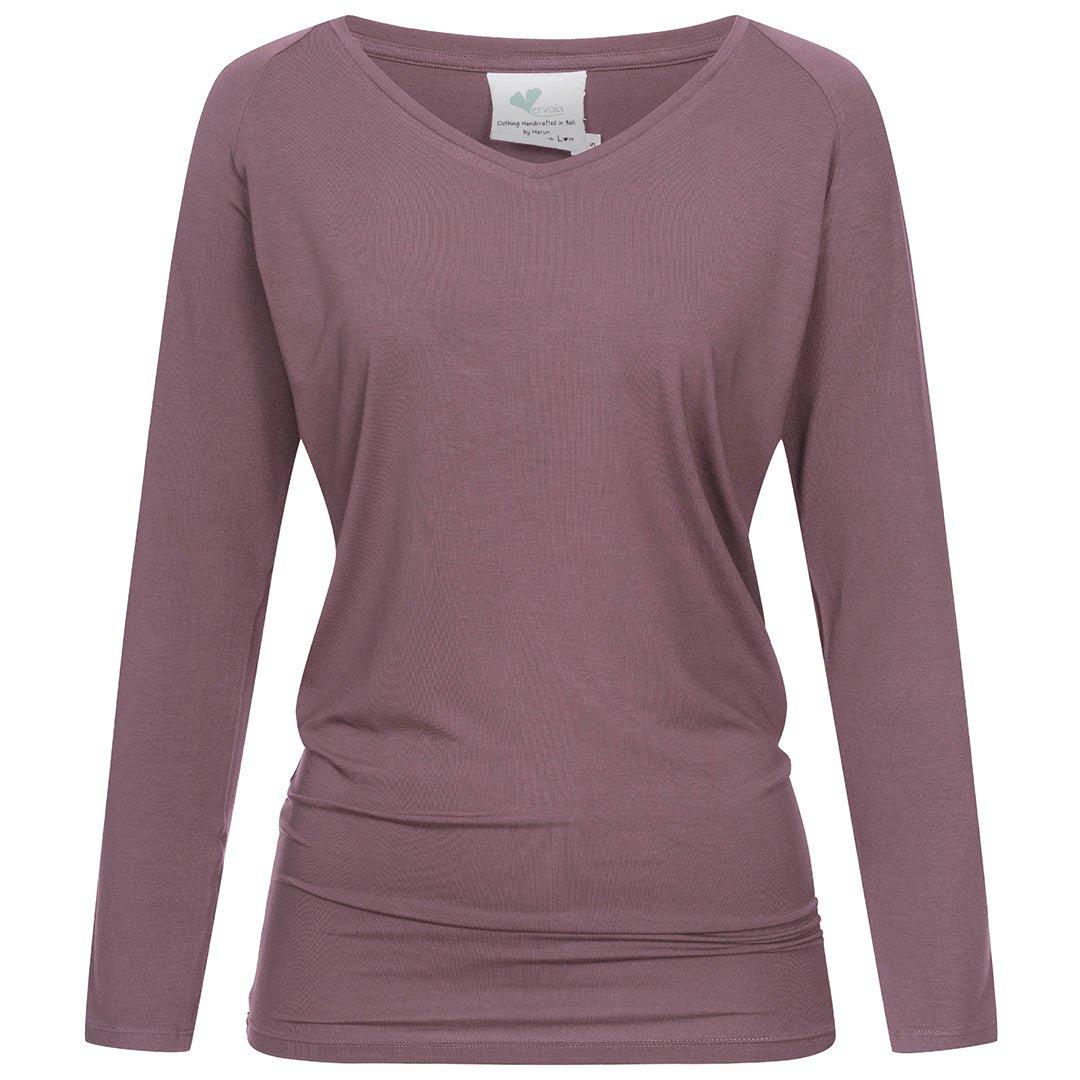 Nachhaltiges Yoga Langarm Shirt 'sleevy' Damen Brombeere L von Vervola