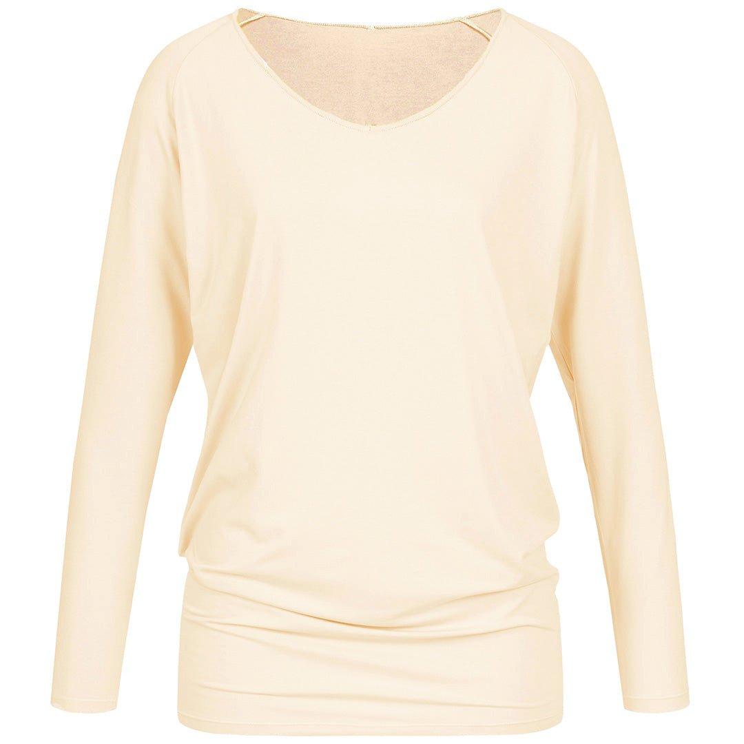 Nachhaltiges Yoga Langarm Shirt 'sleevy' Damen Creme S von Vervola