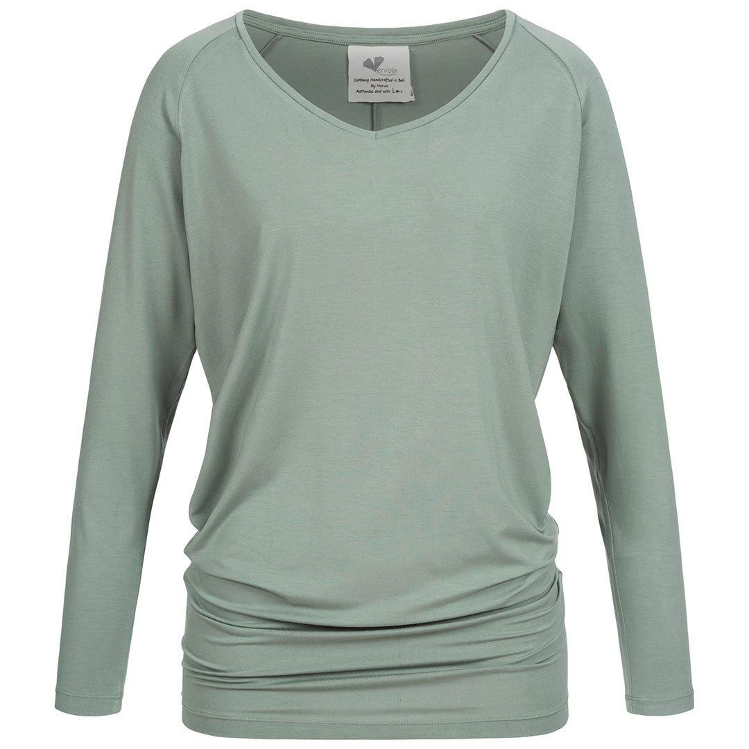 Nachhaltiges Yoga Langarm Shirt 'sleevy' Damen Hellgrün M von Vervola