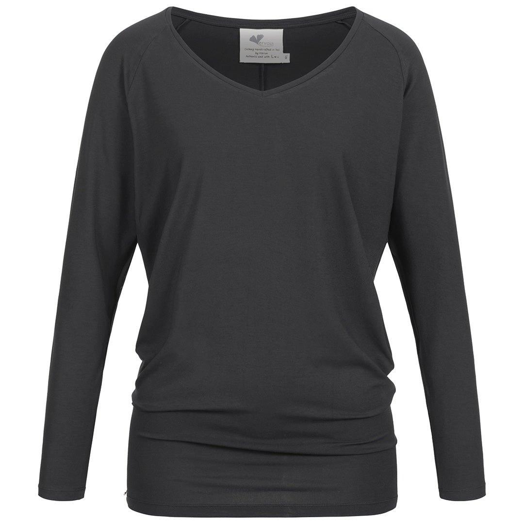 Nachhaltiges Yoga Langarm Shirt 'sleevy' Damen Schwarz L von Vervola