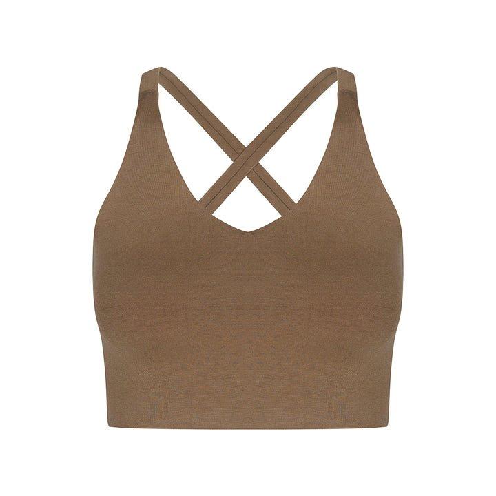 Yoga Bustier - 'iris' - Sportlich Und Komfortabel Damen Taupe L von Vervola