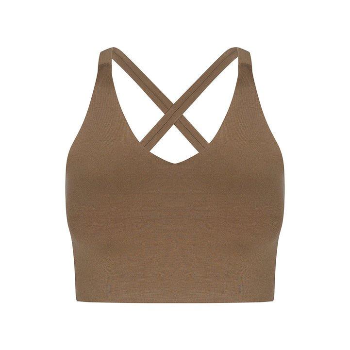 Yoga Bustier - 'iris' - Sportlich Und Komfortabel Damen Taupe S von Vervola