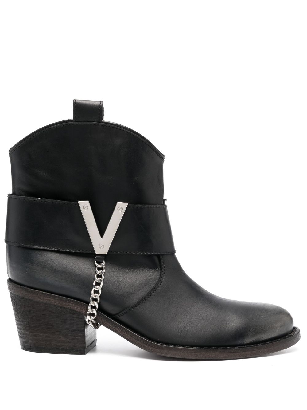 Via Roma 15 70mm leather ankle boots - Black von Via Roma 15