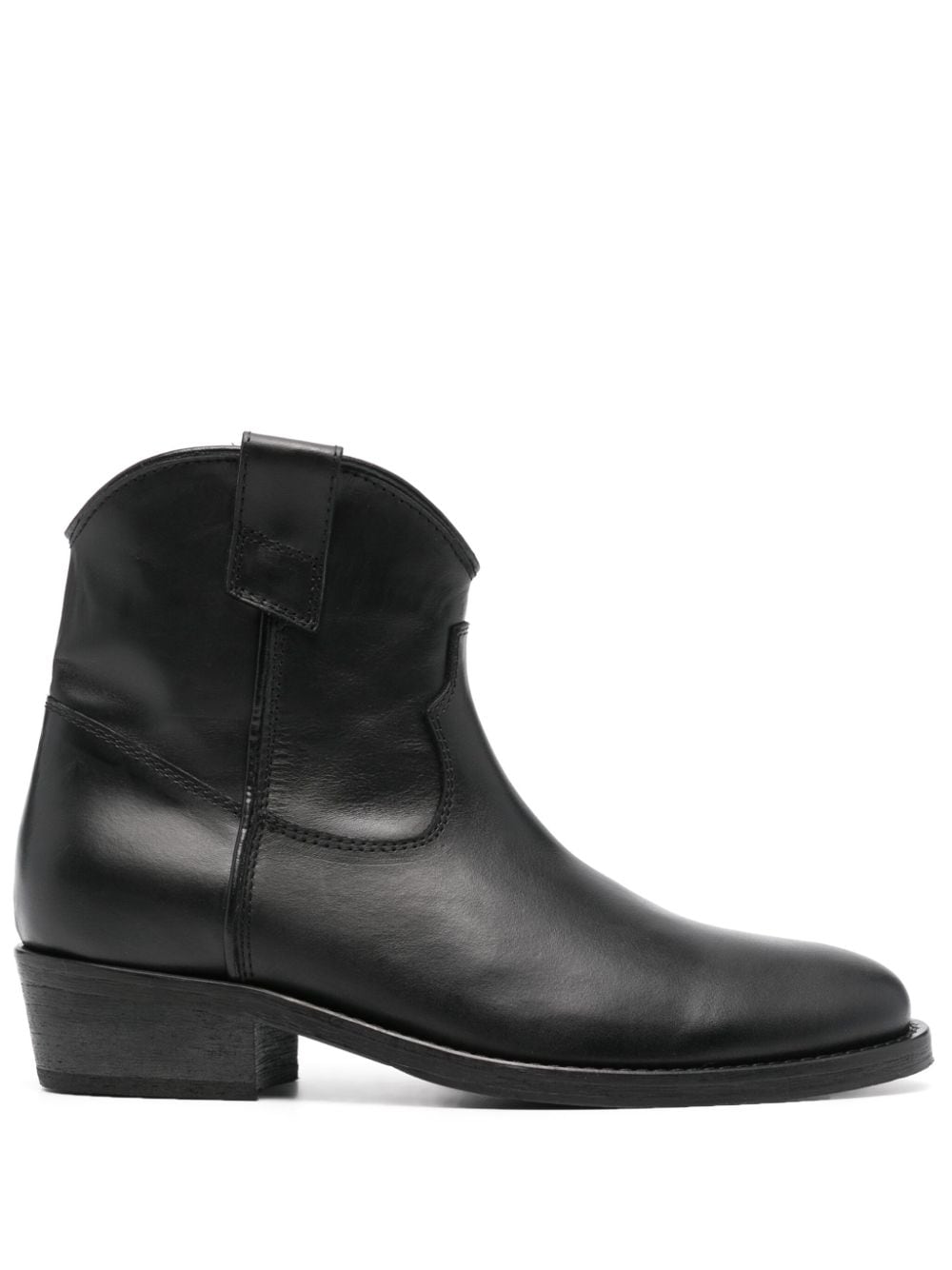 Via Roma 15 cowboy leather ankle boots - Black von Via Roma 15