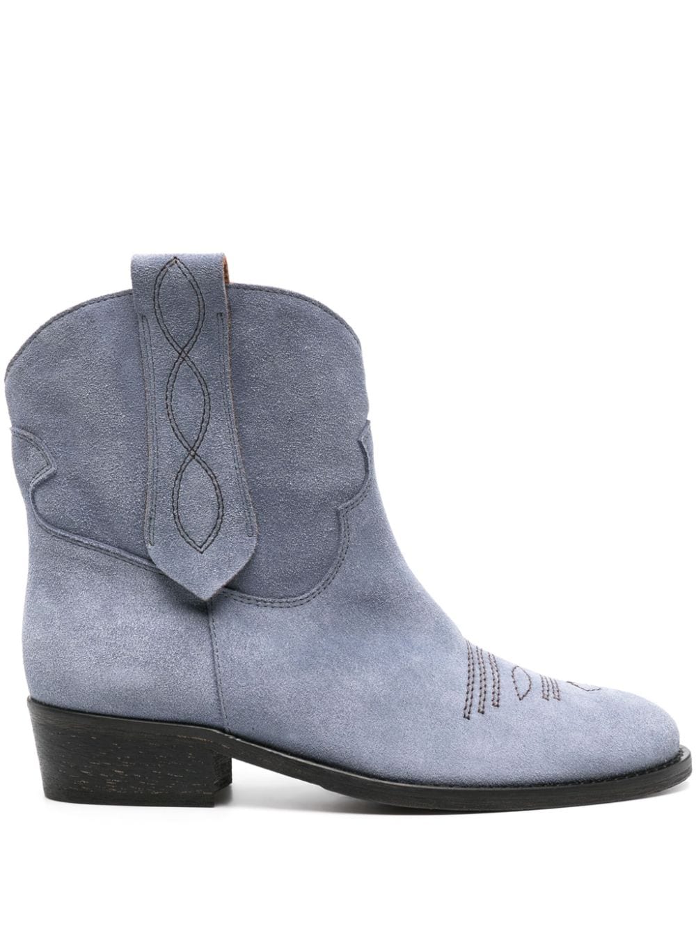 Via Roma 15 decorative-stitching suede boots - Blue von Via Roma 15